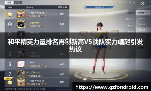 和平精英力量排名再创新高V5战队实力崛起引发热议
